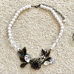 Pearl/Bronze Statement Necklace